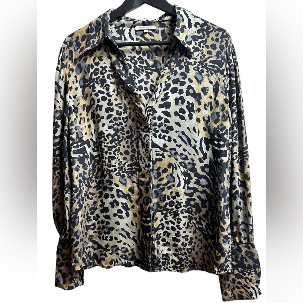 100% Silk Anne Kline Button Up Blouse Size 12